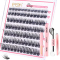 EMEDA Natural Lash Clusters Kit Eyelash Clusters Wispy C Curl Individual Lashes DIY at Home Super Thin Band Cluster lashes with Bond and Seal Remover Tweezers (Mix Length 8-16mm Natural)