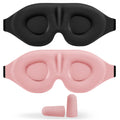 Somniclair Sleep Mask 2Pack 100% Natural Silk Eye Masks with Adjustable Strap 3D Eye Mask for Sleeping Zero Eye Pressure Soft Sleeping Mask for Unisex Eye Shade Cover for Travel (Black & Pink)